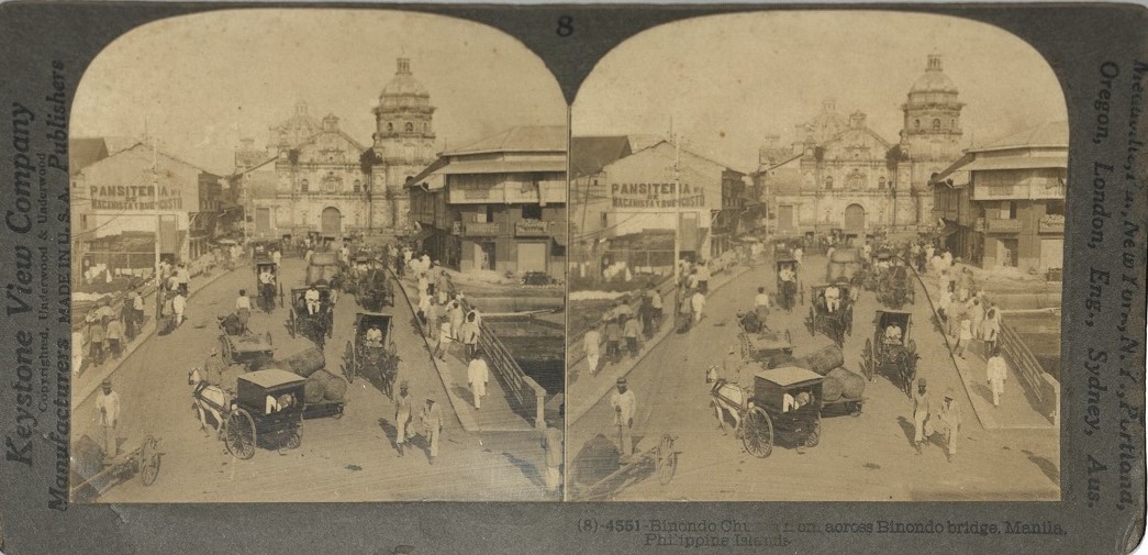 Binondo Church from across Binondo bridge, Manila, Philippine Islands.